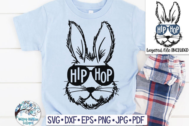 Hip Hop Easter Bunny SVG SVG Wispy Willow Designs 