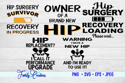 Hip Replacement Bundle SVG Family Creations 