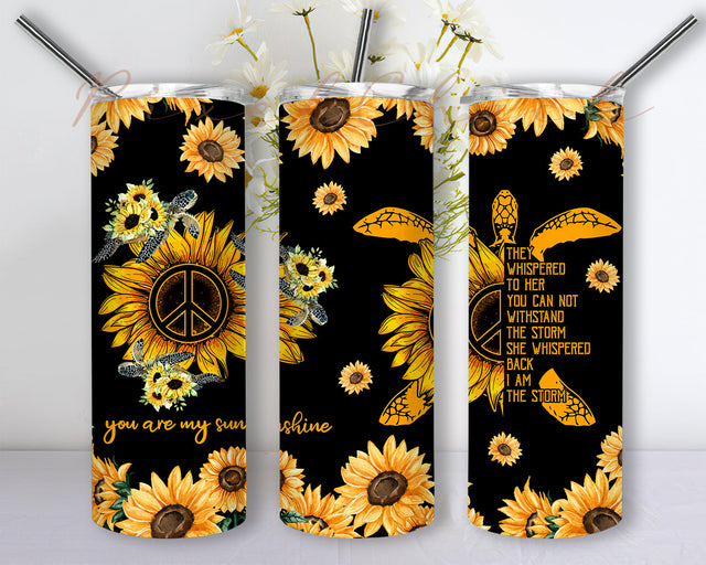 Hippie and Turtle e Sunflower 300dpi 20oz STRAIGHT Skinny Tumbler Wrap Tumbler Sublimation Digital, Sea Turtle 20oz Tumbler Sublimation PixelChick 