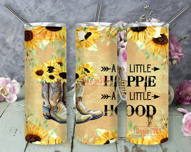 Hippie Boots Tumbler Png, Cowgirl Boots 20oz Skinny Tumbler Sublimation, Country Cowgirl Tumbler Design png, Western Floral Tumbler Wrap - PNG Instant Download Sublimation DesignSVG 