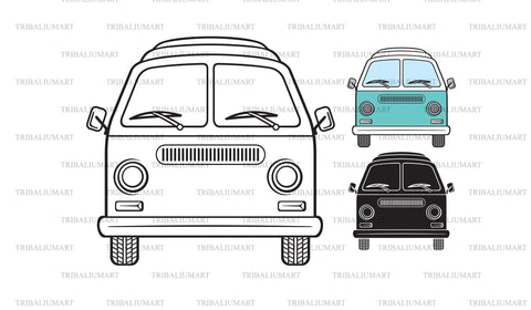 Hippie Bus. Retro Van. Van Groovy. SVG TribaliumArtSF 