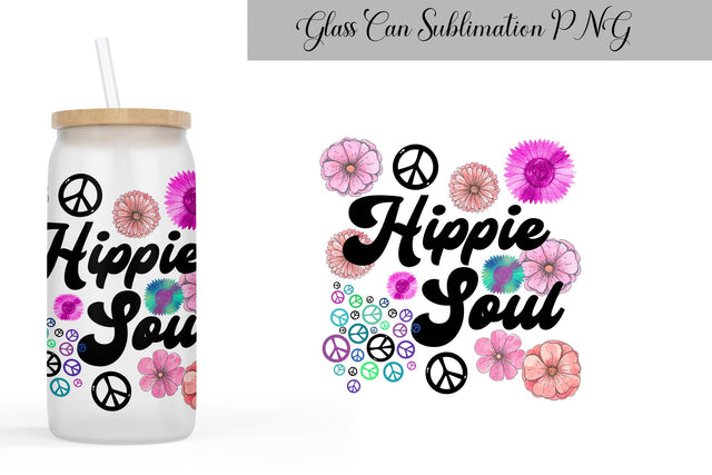 Hippie Can Glass Wrap Sublimation WatercolorColorDream 