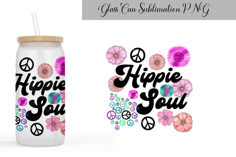 Hippie Can Glass Wrap Sublimation WatercolorColorDream 
