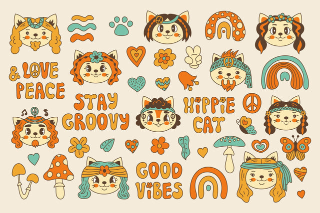 Hippie cat Sublimation Rin Green 