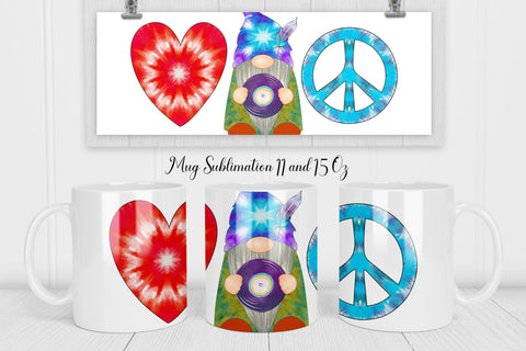 Hippie Gnomes Mug Wrap | Sublimation Mug Bundle Sublimation WatercolorColorDream 