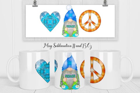 Hippie Gnomes Mug Wrap | Sublimation Mug Bundle Sublimation WatercolorColorDream 