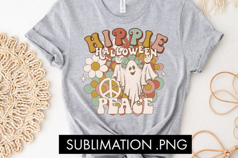 Hippie Halloween Peace Sublimation PNG Sublimation Freeling Design House 