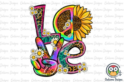 Hippie LOVE PNG Sublimation Sublimation Owlsome.Designs 