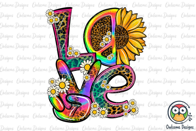 Hippie LOVE PNG Sublimation Sublimation Owlsome.Designs 