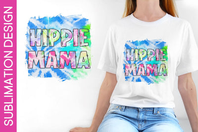 Hippie Mama Tie Dye Sublimation PNG Design Sublimation Digital Clipart Deals 