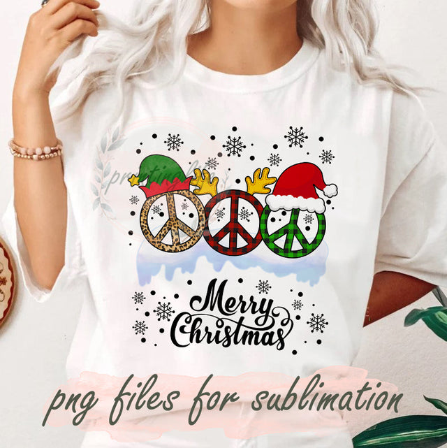 Hippie Merry Christmas Design Png, Hippie Leopard Png, Buffalo Plaid Png, Snowflakes Png, Santa hat Png, Christmas Sublimation Png, Digital Download Sublimation PrintingLife 
