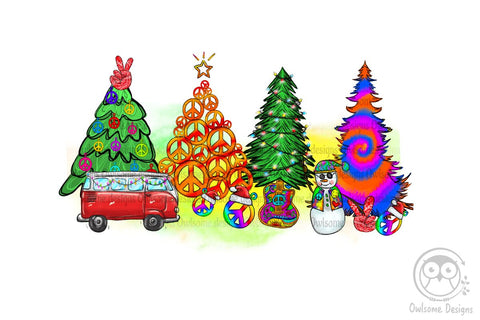 Hippie Peace Christmas Tree PNG Sublimation Design Sublimation LAM HOANG THUY 