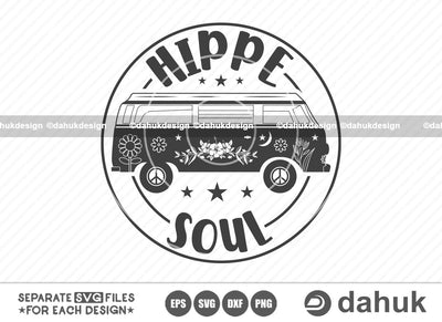 Hippie soul svg, Hippie Van svg, Camper van svg, Hippie girl svg, Hippie bus svg, Cut file, for silhouette, svg, eps, dxf, png, clipart cricut design space, vinyl cut files SVG dahukdesign 