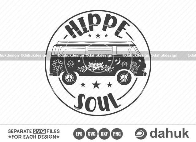 Hippie soul svg, Hippie Van svg, Camper van svg, Hippie girl svg, Hippie bus svg, Cut file, for silhouette, svg, eps, dxf, png, clipart cricut design space, vinyl cut files SVG dahukdesign 