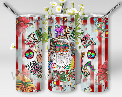 Hippie Stay Merry And Bright Design Tumbler, Hippie Santa Claus 20oz Tumbler Wrap, Tie Dye Christmas Tumbler Png, Christmas Leopard Sublimation Design, Instant Download Sublimation WillowSageDesign 