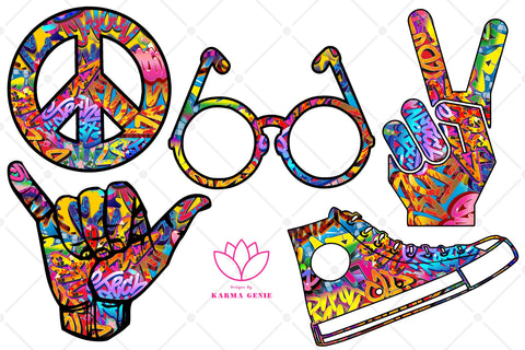 Hippie Style - SVG PNG Graphic Design Elements SVG Karma Genie Graphics 