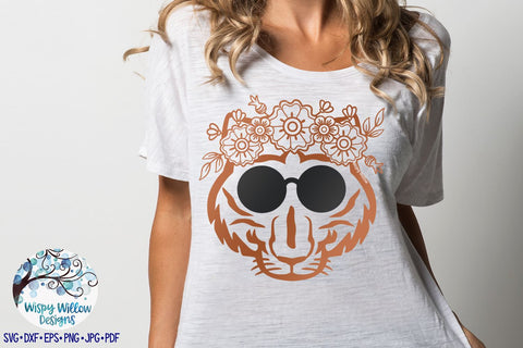 Hippie Tiger Svg SVG Wispy Willow Designs 