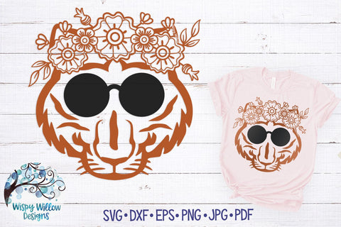 Hippie Tiger Svg SVG Wispy Willow Designs 