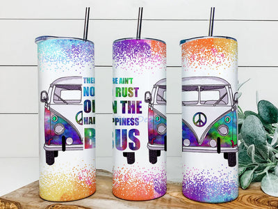 Hippie Van There Aint No Rust On The Happiness Bus Piece Hippie Bohemian Hippie Gifts For Her Gifts For Hippie Friends Hippie 20oz Skinny Design Sublimation Sublimation iStyleDesign 