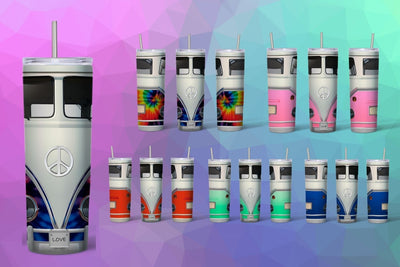 Hippie Van Tumbler Sublimation Sublimation SvgOcean 