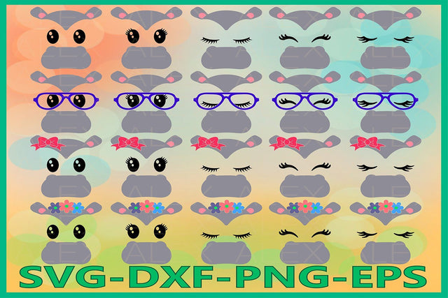 Hippo face svg, Animal face SVG AlexSVGStudio 