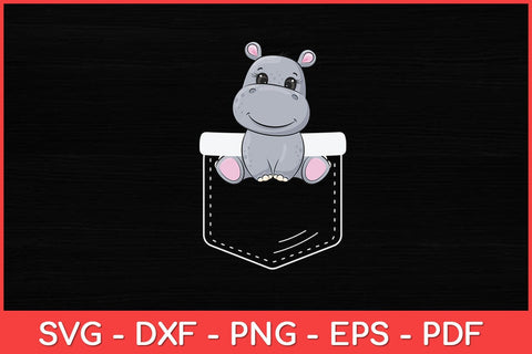Hippo In Pocket Hippopotamus Svg Design SVG artprintfile 