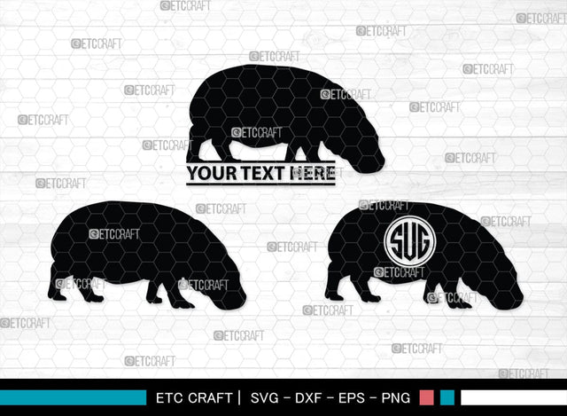 Hippo Monogram, Hippo Silhouette, Hippo SVG, Hippopotamus Svg, Morse Hippo Svg, River Horse Svg, SB00278 SVG ETC Craft 