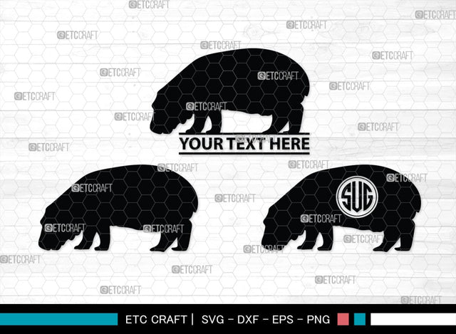 Hippo Monogram, Hippo Silhouette, Hippo SVG, Hippopotamus Svg, Morse Hippo Svg, River Horse Svg, SB00278 SVG ETC Craft 