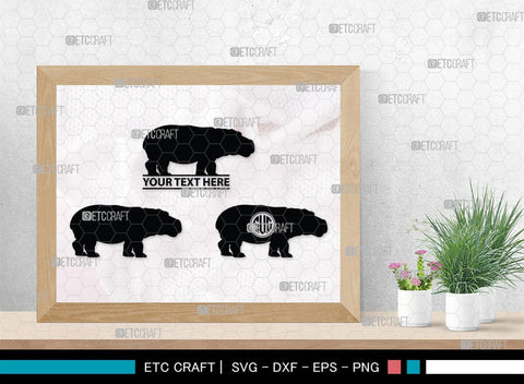 Hippo Monogram, Hippo Silhouette, Hippo SVG, Hippopotamus Svg, Morse Hippo Svg, River Horse Svg, SB00278 SVG ETC Craft 