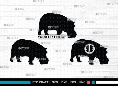 Hippo Monogram, Hippo Silhouette, Hippo SVG, Hippopotamus Svg, Morse Hippo Svg, River Horse Svg, SB00278 SVG ETC Craft 