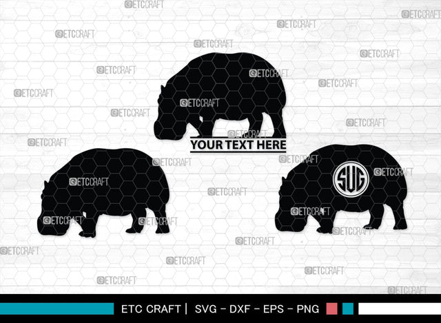 Hippo Monogram, Hippo Silhouette, Hippo SVG, Hippopotamus Svg, Morse Hippo Svg, River Horse Svg, SB00278 SVG ETC Craft 