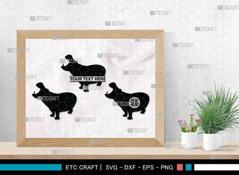 Hippo Monogram, Hippo Silhouette, Hippo SVG, Hippopotamus Svg, Morse Hippo Svg, River Horse Svg, SB00278 SVG ETC Craft 