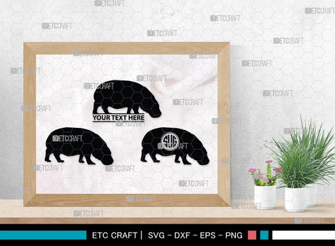 Hippo Monogram, Hippo Silhouette, Hippo SVG, Hippopotamus Svg, Morse Hippo Svg, River Horse Svg, SB00278 SVG ETC Craft 