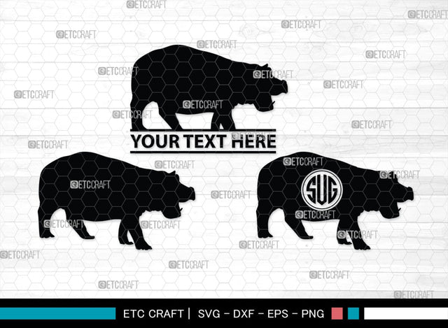 Hippo Monogram, Hippo Silhouette, Hippo SVG, Hippopotamus Svg, Morse Hippo Svg, River Horse Svg, SB00278 SVG ETC Craft 