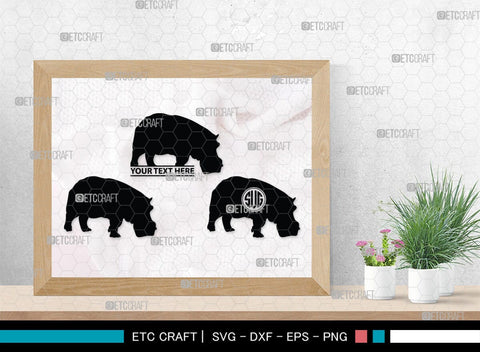 Hippo Monogram, Hippo Silhouette, Hippo SVG, Hippopotamus Svg, Morse Hippo Svg, River Horse Svg, SB00278 SVG ETC Craft 