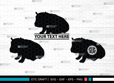 Hippo Monogram, Hippo Silhouette, Hippo SVG, Hippopotamus Svg, Morse Hippo Svg, River Horse Svg, SB00278 SVG ETC Craft 