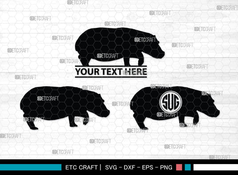 Hippo Monogram, Hippo Silhouette, Hippo SVG, Hippopotamus Svg, Morse Hippo Svg, River Horse Svg, SB00278 SVG ETC Craft 