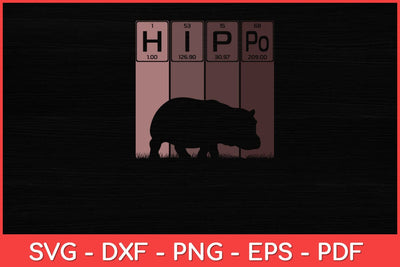 Hippo Periodic Table Elements Hippo Lover Hippopotamus Retro Svg Design SVG artprintfile 