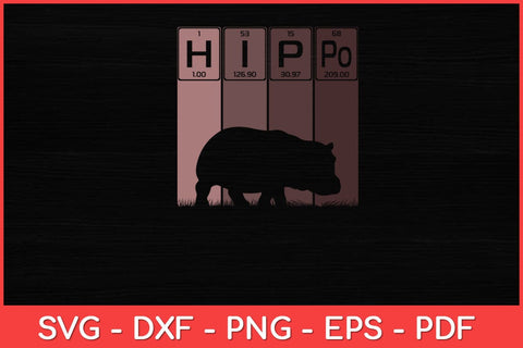 Hippo Periodic Table Elements Hippo Lover Hippopotamus Retro Svg Design SVG artprintfile 