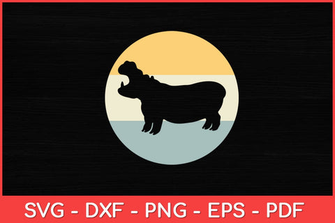 Hippo Retro Svg Design SVG artprintfile 