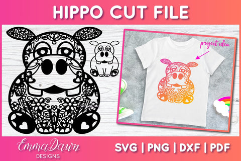 Hippo SVG Cut File SVG Emma Dawn Designs 