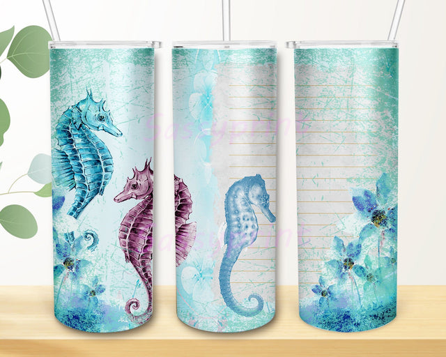 Hippocampus 20oz Skinny Tumbler, Sea Animals Tumbler Wrap, Sealife Ocean Design Tumbler, Hippocampus Tumbler Png, Digital Download Sublimation sassyprint 