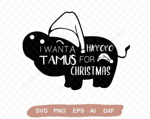 Hippopotamus For Christmas Svg file, Svg Files For Cricut, 24oz Venti Cold Cup Design, EPS file, SVG file SVG DiamondDesign 