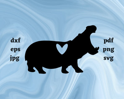 Hippopotamus Heart SVG Cut File SVG Northern Light SVG 