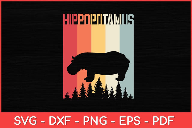 Hippopotamus Hippos Vintage Retro Svg Design SVG artprintfile 