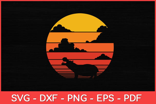 Hippopotamus Hippos Vintage Retro Svg Design SVG artprintfile 