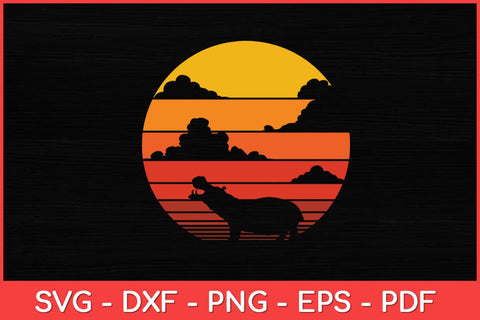 Hippopotamus Hippos Vintage Retro Svg Design SVG artprintfile 