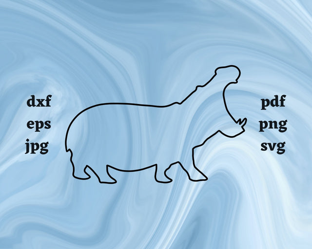 Hippopotamus Outline SVG Cut File SVG Northern Light SVG 