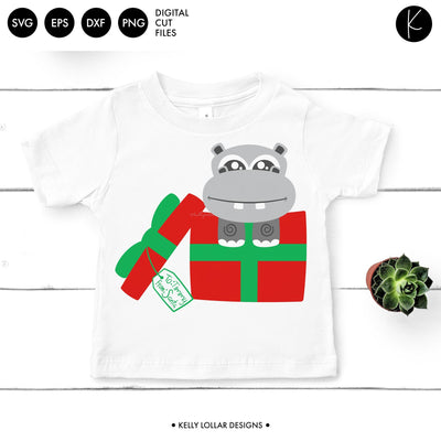 Hippopotamus Present SVG Kelly Lollar Designs 