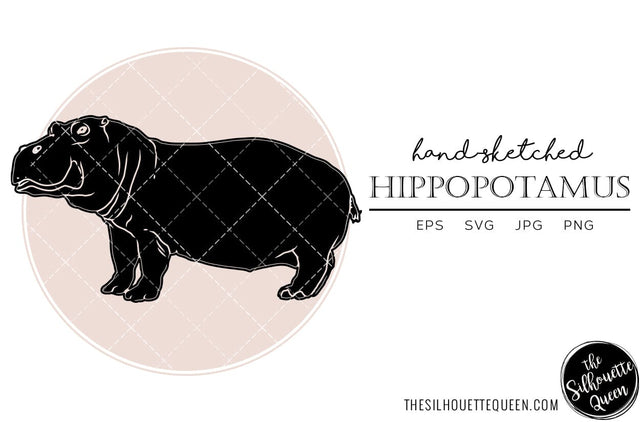 Hippopotamus Sketch Vector SVG Loveleen Kaur 